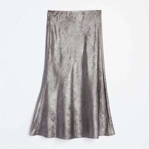 LOFT Metallic Midi Skirt